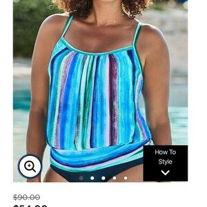 Swimsuit top - LIGHTWEIGHT SCOOP NECK BLOUSON TANKINI TOP from Swimsuits For All